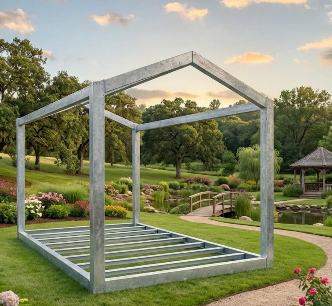 High Pitch Prefabricated Modular Structure Building A Frame Roof Steel Farm House Modern Frame System