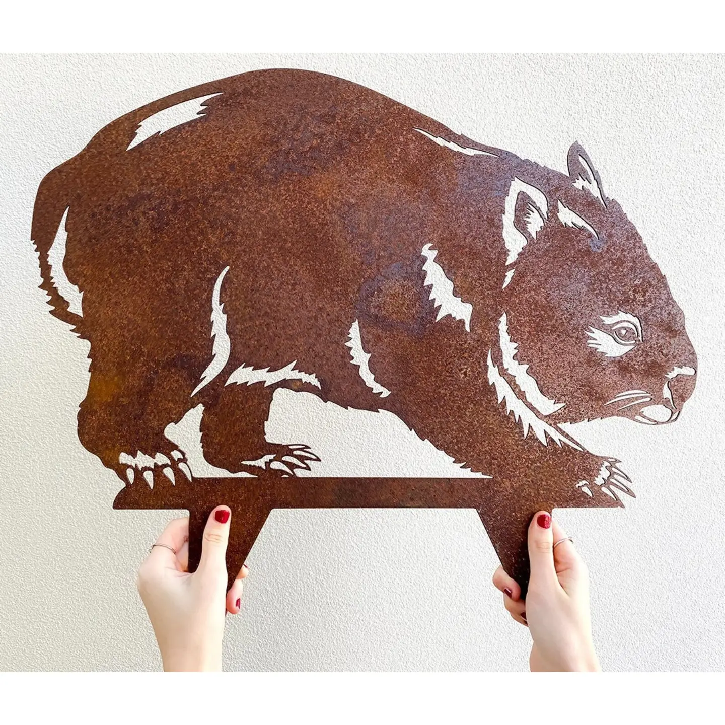 Corten Steel - Wombat Garden Stake Home Garden Decor Sculpture Ornament Big