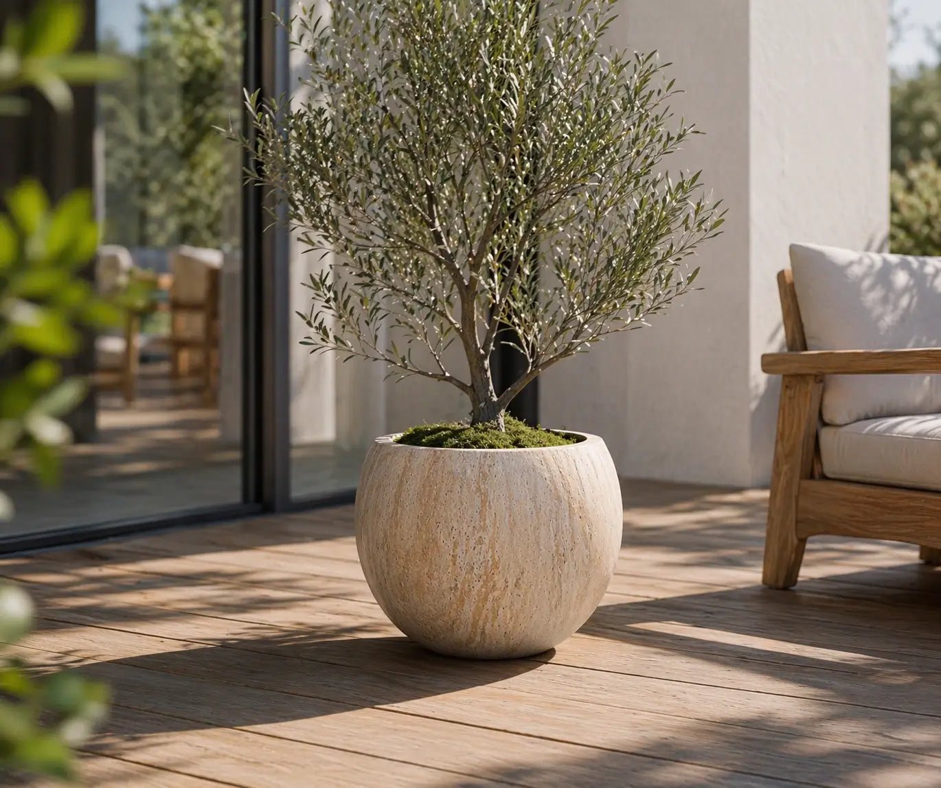 2 Sizes - Luxury Rounded Marble Planter | Premium Pot Range